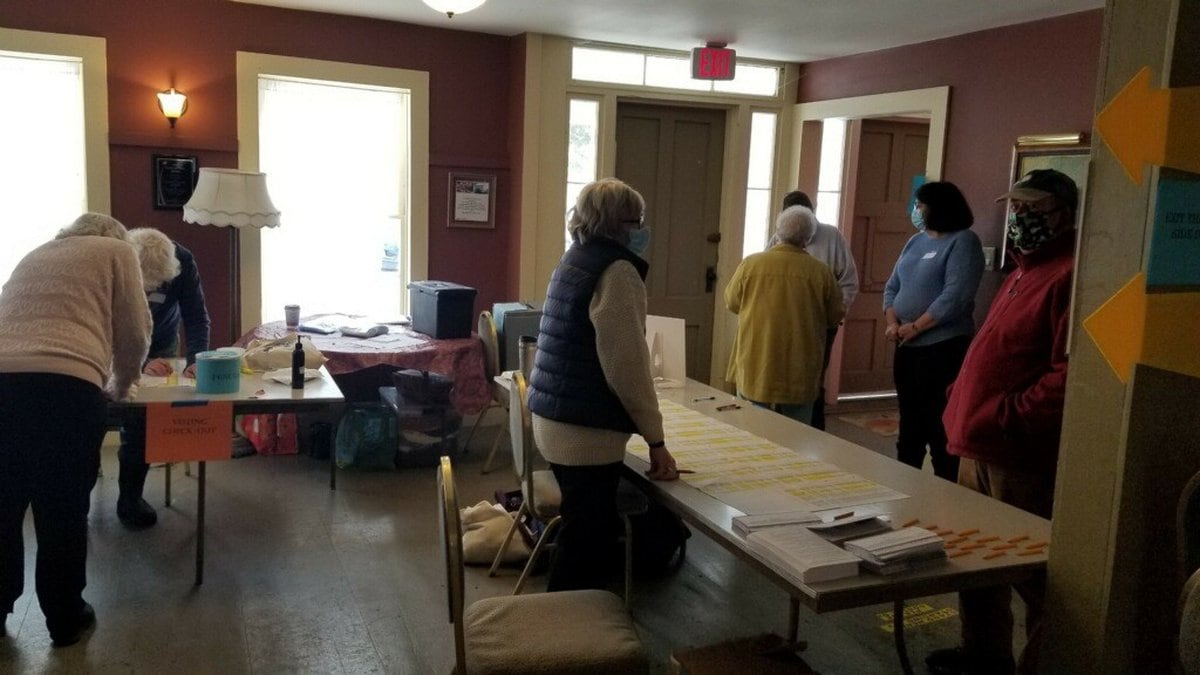Voters at the polls in Brookfield.