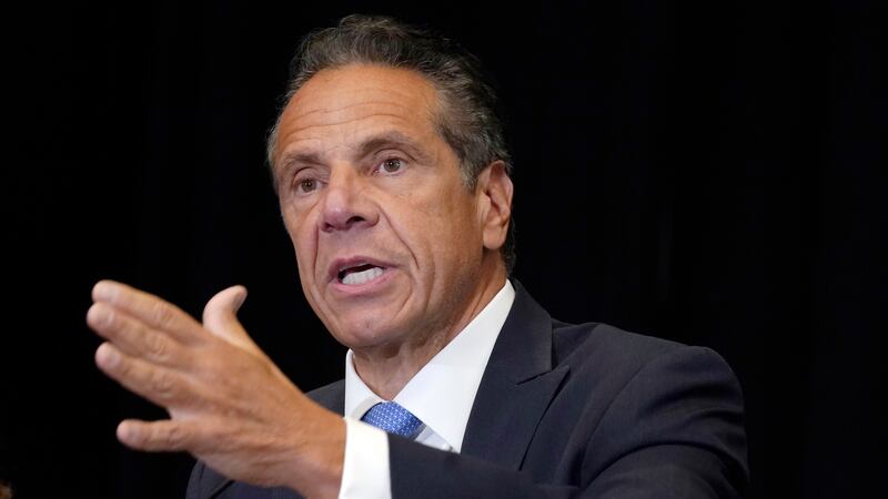 Former New York governor Andrew Cuomo speaks during a news conference at New York's Yankee...