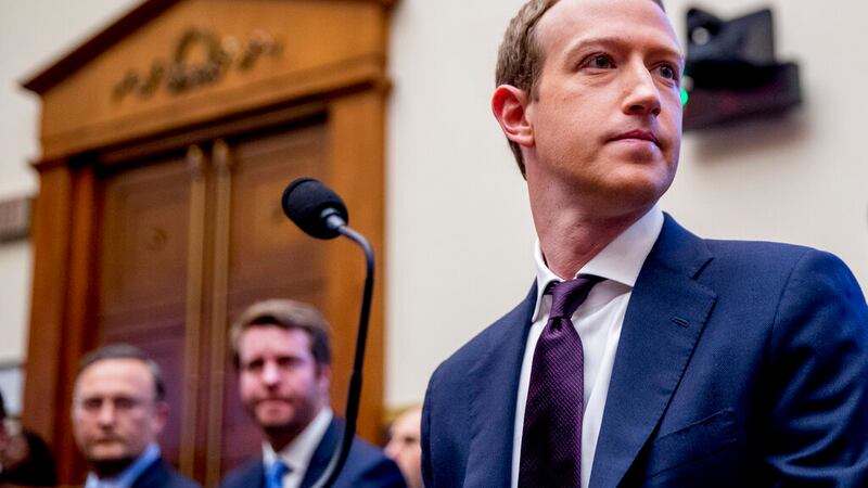 In this Wednesday, Oct. 23, 2019, file photo, Facebook CEO Mark Zuckerberg arrives for a House...